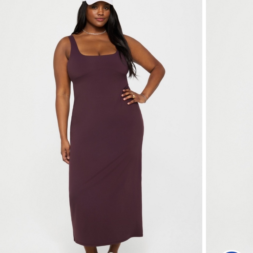 NWT Fabletics PureLuxe Maxi Dress Oxblood L H45